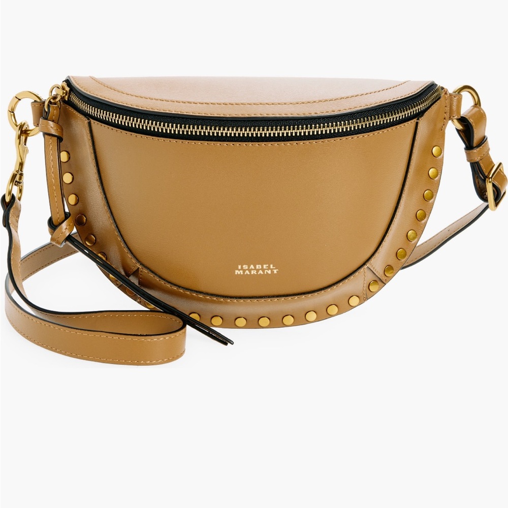 NWT Isabel Marant Skano leather stud crossbody bag in khaki